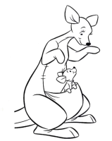 A coloring page of winnie the pooh - kanga
